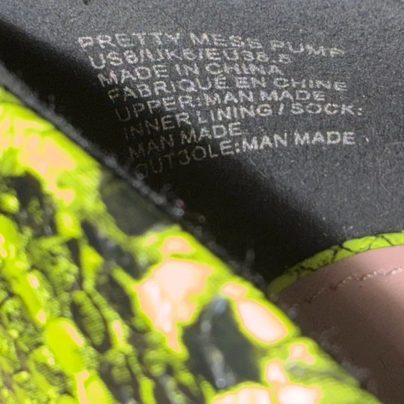 Shoe Dazzle Yellow Green Snake Print Sky High Heels Pumps - Picture 6 of 8